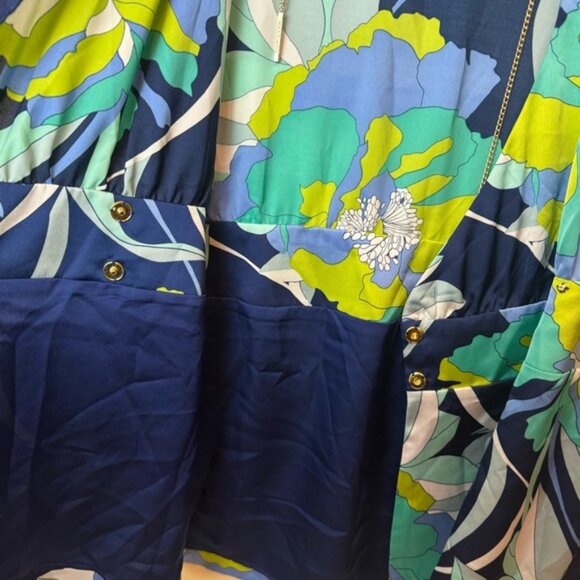 Marciano Wrap Dress Print Chain Rivets Rings Tie Belt Sexy Draped Lightweight M - Picture 10 of 16